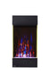 Load image into Gallery viewer, Napoleon Allure Vertical 32-inch electric fireplace displaying multicolor flames with yellow side accent lighting