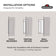Load image into Gallery viewer, Napoleon Astound FlexMount electric fireplace installation diagrams showing fully recessed, partially recessed, and wall-mounted configurations.