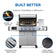 Load image into Gallery viewer, Napoleon Prestige PRO 500 infographic highlighting JETFIRE 2.0 ignition, stainless steel sear plates and WAVE grids
