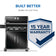 Load image into Gallery viewer, Napoleon Rogue 525 Black Gas Grill with Stainless Steel Grids and 4 Burners with a 15-year warranty badge on a white background