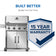 Load image into Gallery viewer, Napoleon Rogue 525 stainless steel gas grill with 4 burners and spacious cooking area with a 15-year warranty badge on a white background