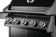 Load image into Gallery viewer, Napoleon Rogue PRO 625 SIB Black Gas Grill with 6 Burners and Infrared Side Burner with control knobs on a white background