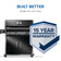 Load image into Gallery viewer, Napoleon Rogue PRO 625 SIB Black Gas Grill with 6 Burners and Infrared Side Burner with a 15-year warranty badge on a white background