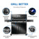 Load image into Gallery viewer, Napoleon Rogue PRO 625 SIB Black Gas Grill with 6 Burners and Infrared Side Burner with labeled features on a white background