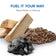 Load image into Gallery viewer, Wood logs, wood pellets, and charcoal fuel options for the Napoleon Timberwolf smokeless fire pit