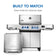 Load image into Gallery viewer, Napoleon Timberwolf 18-inch stainless steel smokeless fire pit (NWFPMTI-SS) displayed beside a Napoleon Prestige gas grill, highlighting their matching stainless steel finishes.