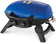 Load image into Gallery viewer, Napoleon TravelQ 285 blue portable propane gas grill with folding legs and temperature gauge, angled view