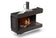 Load image into Gallery viewer, Planika Firebox 48” Right Corner Fireplace with FLA4 39” Logs and Flue Connection front view