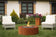Load image into Gallery viewer, Planika Galio Star Corten outdoor gas fireplace installed on luxury patio with multidimensional flames