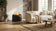 Load image into Gallery viewer, Planika Nest installed as a central freestanding fireplace in a modern living room