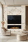 Load image into Gallery viewer, Modern living room with Planika NEX Media Wall sliding TV mechanism and integrated fireplace system