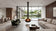 Load image into Gallery viewer, Planika Oni suspended bioethanol fireplace with FLA4 Flogs 39 inch burner in a luxury interior lifestyle setting with flue connection, floating design, and real flame ambiance in a modern living space