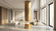 Load image into Gallery viewer, Planika Pillar Metallic Gold installed in modern living room as a freestanding centerpiece
