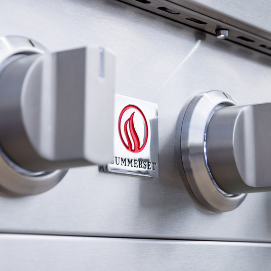 Summerset Sizzler Pro 32″ Built-In Grill – with LED Lights, Stainless Steel Grates, and Rotisserie Back Burner