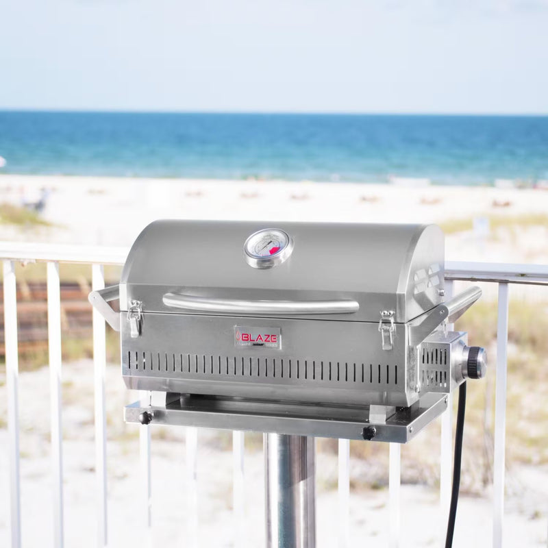 Load image into Gallery viewer, Blaze Professional LUX Marine Grade Portable Propane Gas Grill On Pedestal
