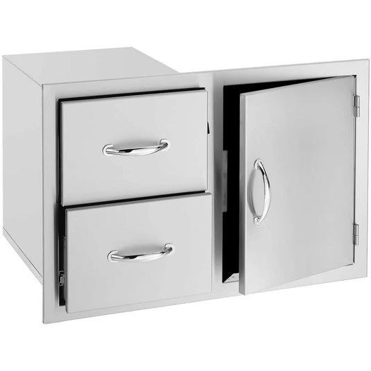 Summerset 30-Inch Stainless Steel Flush Mount Access Door & Double Drawer Combo - SSDC-1