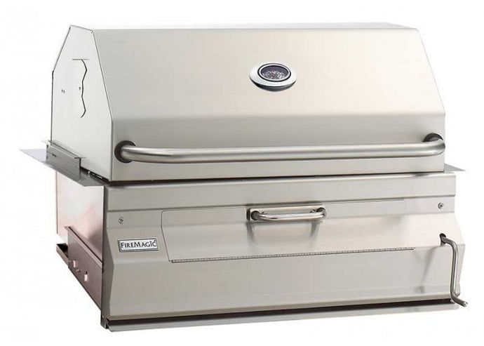 Fire Magic 24-inch Charcoal Slide In Barbecue Grill with Smoker Hood