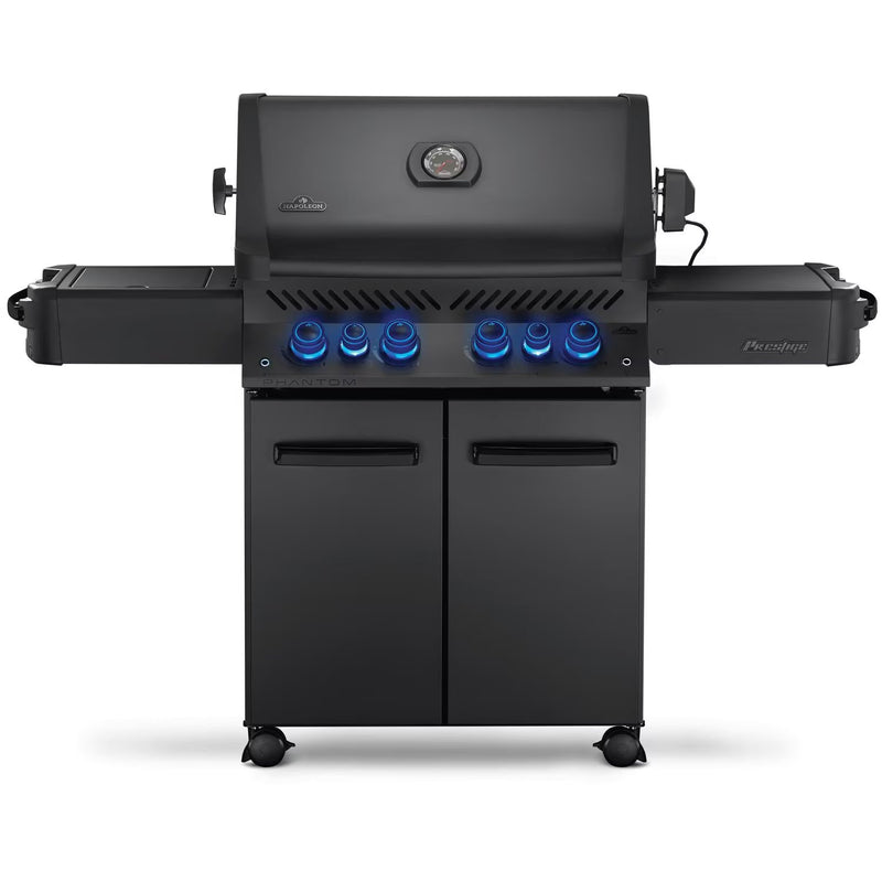 Load image into Gallery viewer, Napoleon Phantom Prestige 500 Natural Gas Grill with Infrared Rear Burner, Infrared Side Burner, &amp; Rotisserie Kit - Matte Black
