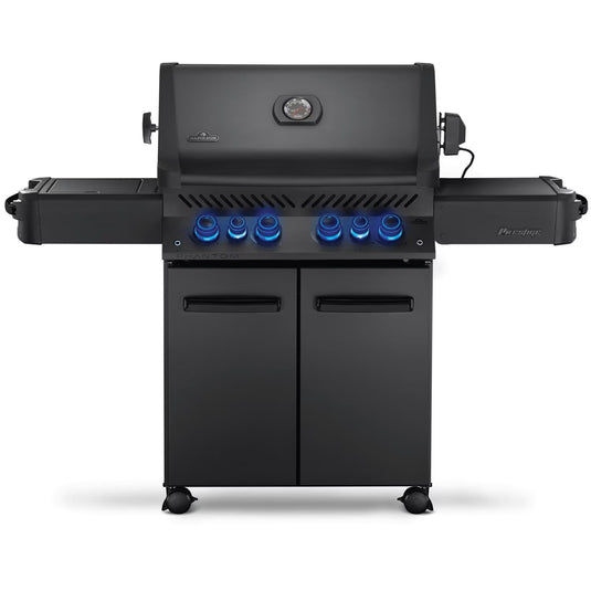 Napoleon Phantom Prestige 500 Natural Gas Grill with Infrared Rear Burner, Infrared Side Burner, & Rotisserie Kit - Matte Black