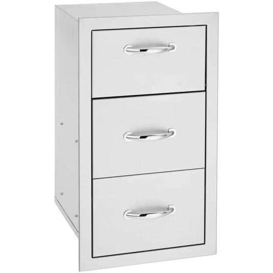 Summerset 15-Inch Stainless Steel Flush Mount Double Access Drawer With Paper Towel Holder - SSTDC-17