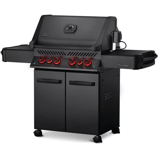 Napoleon Phantom Prestige 500 Natural Gas Grill with Infrared Rear Burner, Infrared Side Burner, & Rotisserie Kit - Matte Black