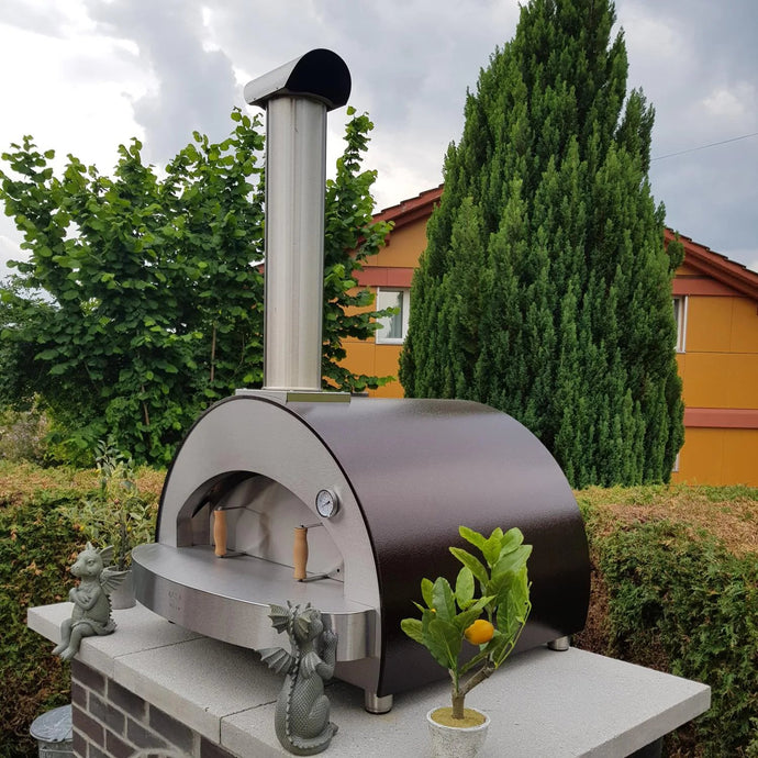 Alfa 4 Pizze 31-Inch Outdoor Countertop Wood-Fired Pizza Oven - Copper