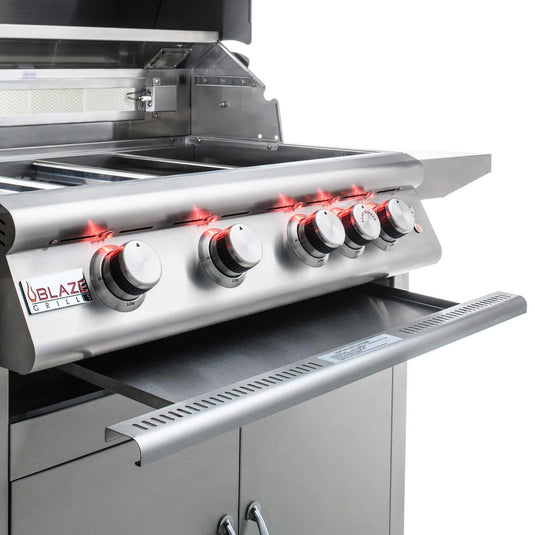 Blaze Premium LTE Marine Grade 32-Inch 4-Burner Built-In Gas Grill With Rear Infrared Burner & Grill Lights