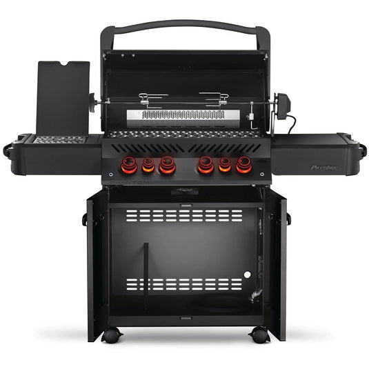 Napoleon Phantom Prestige 500 Natural Gas Grill with Infrared Rear Burner, Infrared Side Burner, & Rotisserie Kit - Matte Black