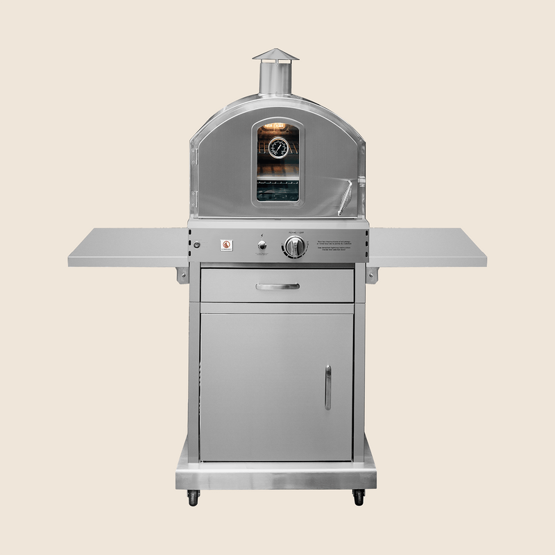 Load image into Gallery viewer, Summerset The Freestanding Outdoor Oven – Stainless Steel Pizza Oven with Cooking Racks, Pizza Stone, and Smoker Box on Cart
