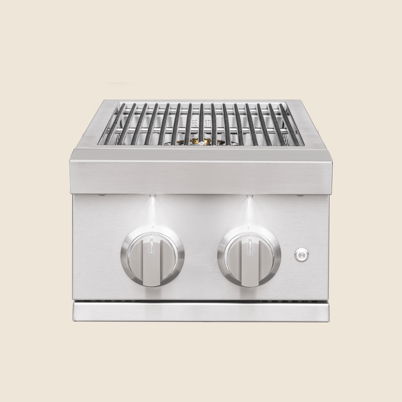 Load image into Gallery viewer, Summerset Pro Double Side Burner – Commercial-grade stainless steel outdoor burner with dual 12,000 BTU burners and LED lighting
