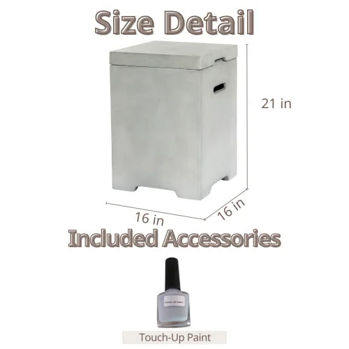 21-Inch Propane Tank Cover Table – Outdoor Side Table & Gas Tank Storage, Light Gray