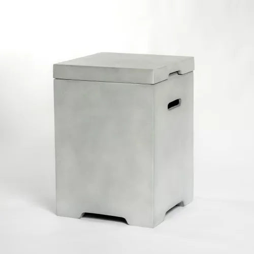 21-Inch Propane Tank Cover Table – Outdoor Side Table & Gas Tank Storage, Light Gray