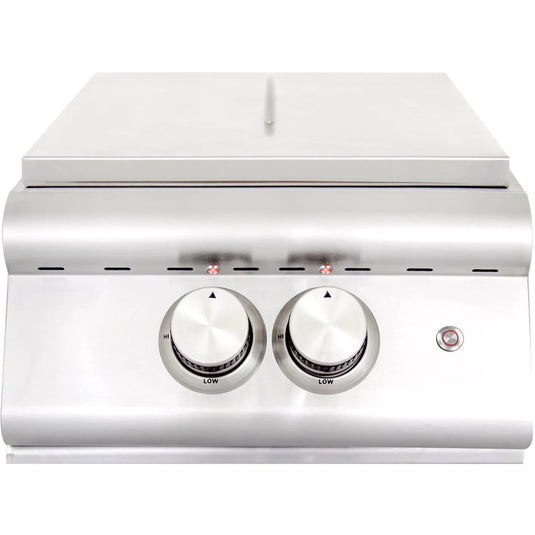 Blaze Premium LTE Built-In High Performance Power Burner W/ Wok Ring & Stainless Steel Lid