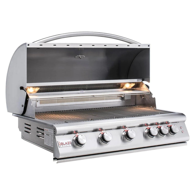 Load image into Gallery viewer, Blaze Premium LTE 40-Inch 5-Burner Built-In Gas Grill With Rear Infrared Burner &amp; Grill Lights
