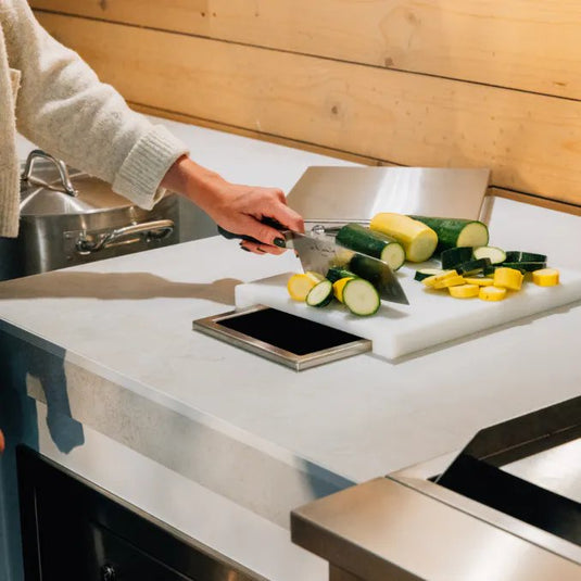 Trash Chute & Cutting Board with Lid