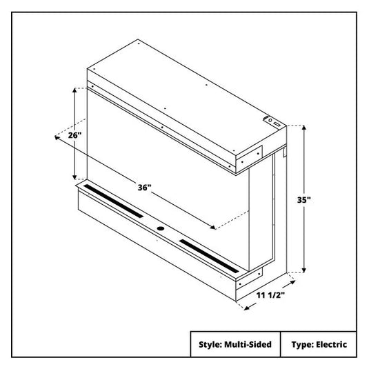 Modern Flames Sedona Pro Multi-Side Electric Fireplace - 36