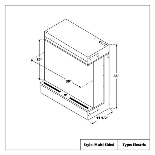 Modern Flames Sedona Pro Multi-Side Electric Fireplace - 30