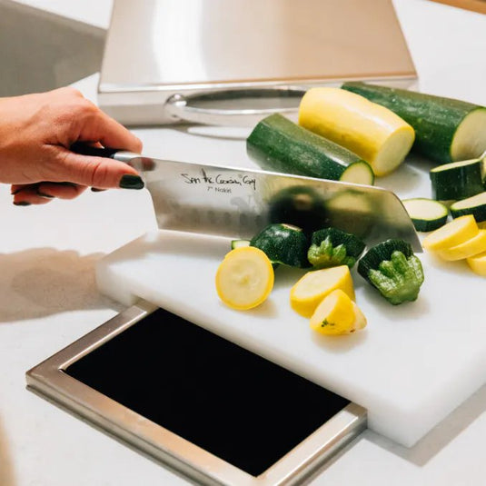 Trash Chute & Cutting Board with Lid