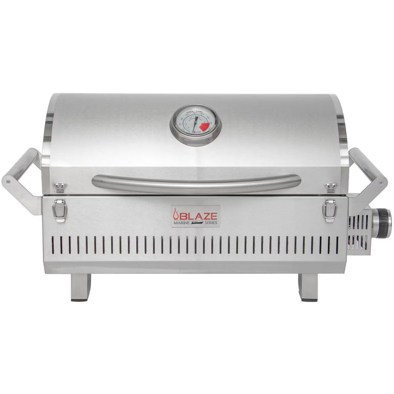 Load image into Gallery viewer, Blaze Professional LUX Marine Grade Portable Propane Gas Grill On Pedestal With Side Shelves
