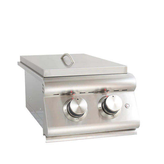 Blaze Premium LTE Built-In Stainless Steel Double Side Burner With Lid