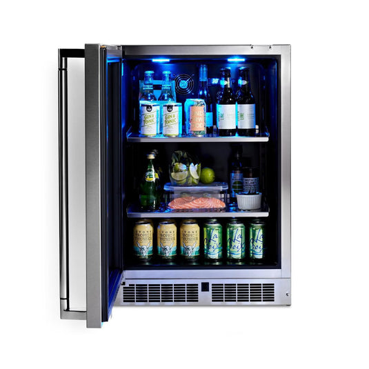 Lynx 24-Inch 5.3 Cu. Ft. Left Hinge Outdoor Rated Compact Glass Door Refrigerator