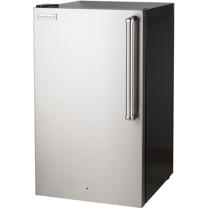 Fire Magic 20-Inch 4.0 Cu. Ft. Premium Left Hinge Compact Refrigerator - Stainless Steel Door / Black Cabinet