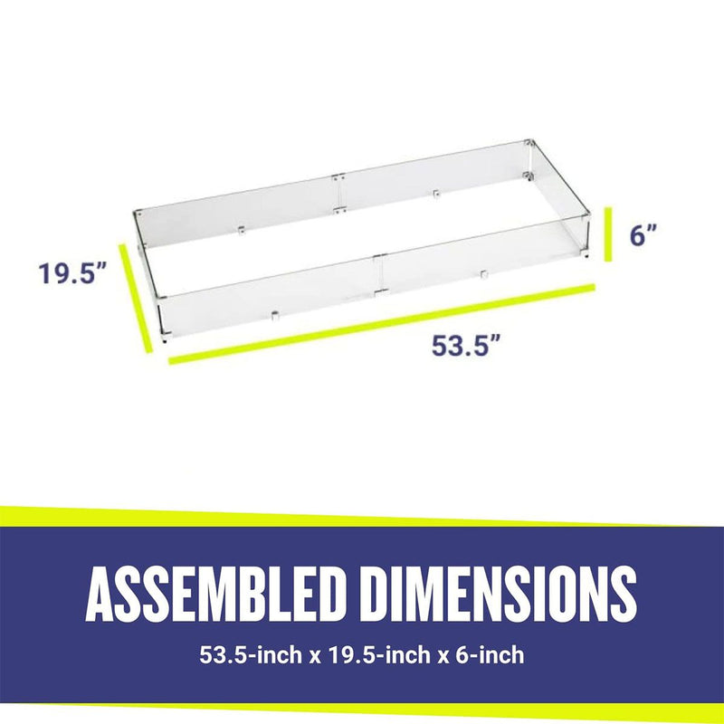 Load image into Gallery viewer, Rectangular Glass Flame Guard for 48&quot; x 14&quot; Drop-In Fire Pit Pan
