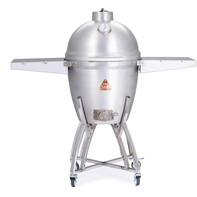 Blaze 20-Inch Cast Aluminum Kamado Grill With Stainless Steel Cart & Side Shelves - BLZ-20-KAMADO