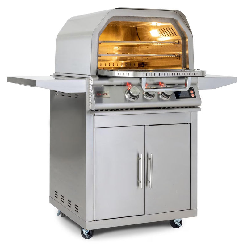 Load image into Gallery viewer, Blaze 26-Inch Freestanding Outdoor Pizza Oven W/ Rotisserie &amp; Cart
