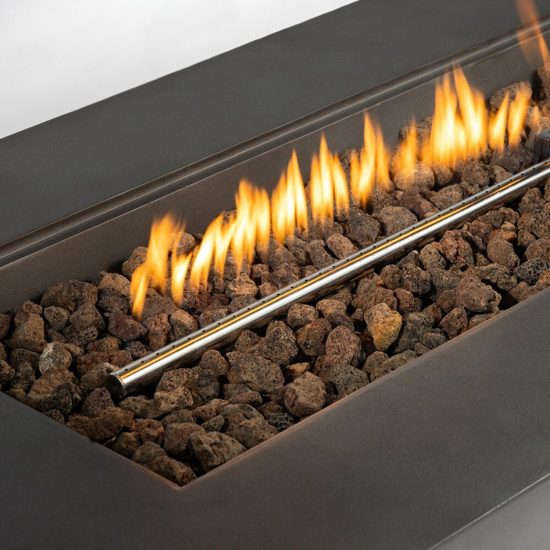 Load image into Gallery viewer, 60-Inch Outdoor Rectangular Propane Fire Pit Table – 50,000 BTU, Electronic Ignition, Adjustable Flame, Includes Lava Rocks &amp; Waterproof Cover
