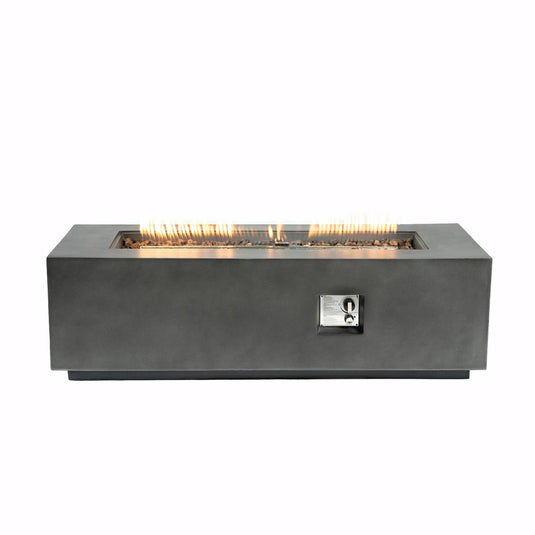 60-Inch Outdoor Rectangular Propane Fire Pit Table – 50,000 BTU, Electronic Ignition, Adjustable Flame, Includes Lava Rocks & Waterproof Cover