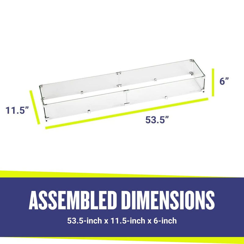 Load image into Gallery viewer, Linear Glass Flame Guard for 48&quot; x 6&quot; Linear Drop-In Fire Pit Pan
