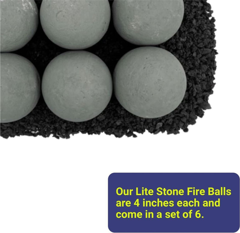 Load image into Gallery viewer, 4&quot; Cape Gray Lite Stone Fire Balls - Set of 6
