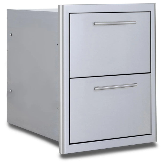 Blaze 16-Inch Stainless Steel Double Access Drawer - BLZ-DRW2-R-LT